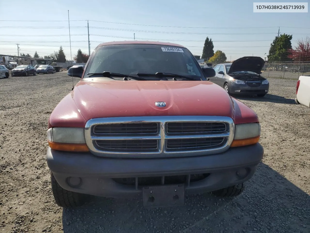 2004 Dodge Dakota Quad Sport VIN: 1D7HG38K24S713939 Lot: 73640134