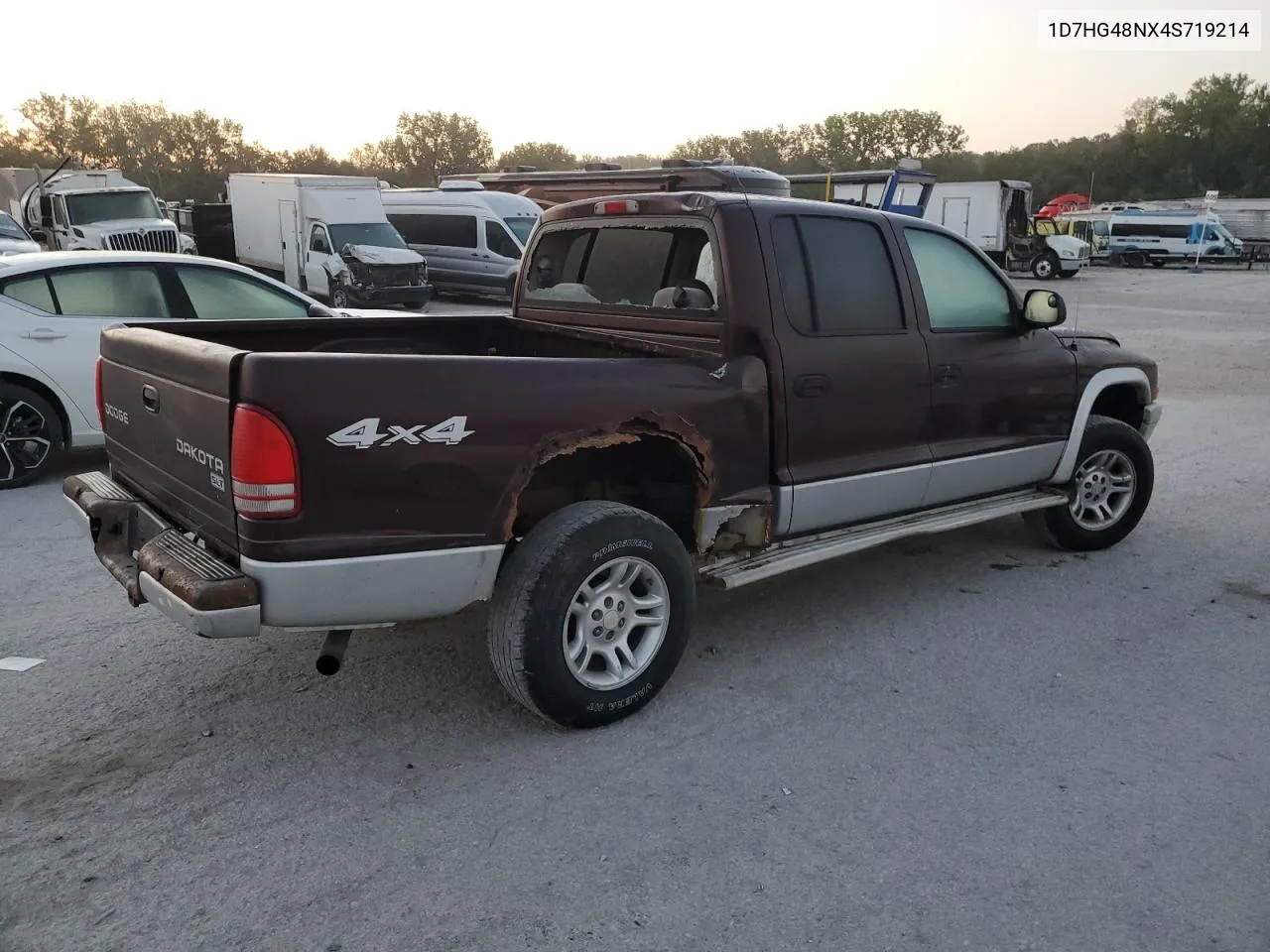 2004 Dodge Dakota Quad Slt VIN: 1D7HG48NX4S719214 Lot: 74234654