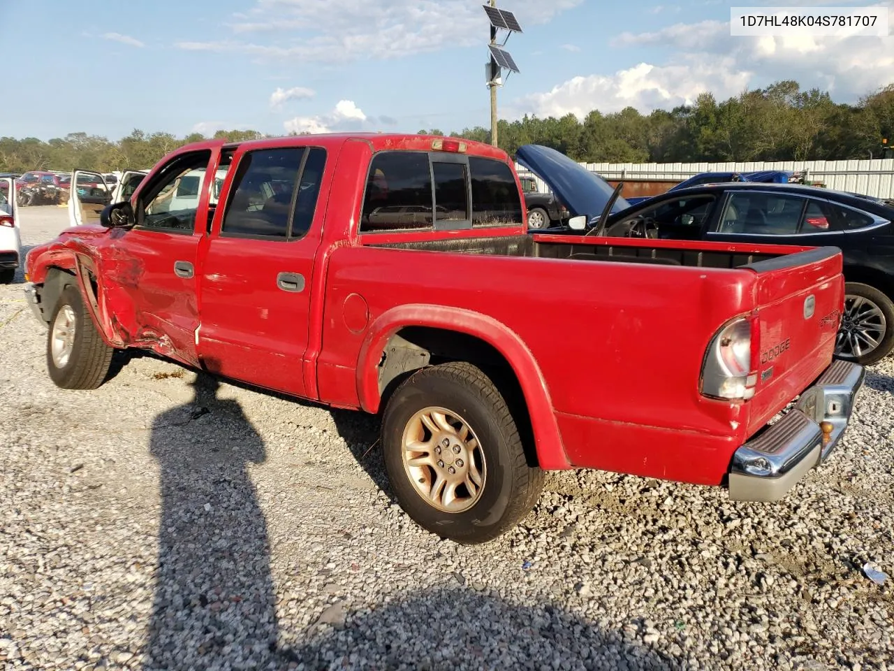 2004 Dodge Dakota Quad Slt VIN: 1D7HL48K04S781707 Lot: 74326284