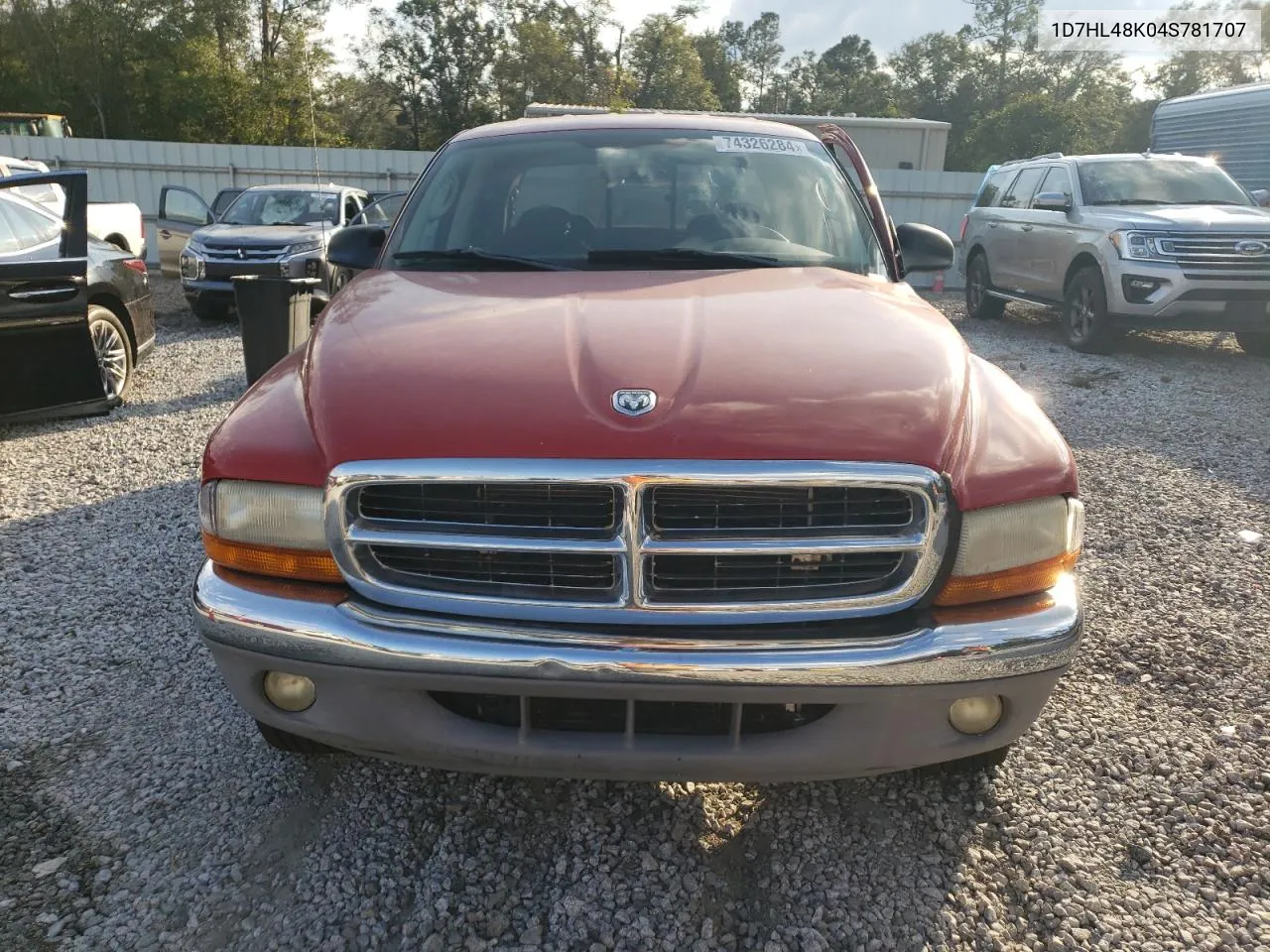 2004 Dodge Dakota Quad Slt VIN: 1D7HL48K04S781707 Lot: 74326284