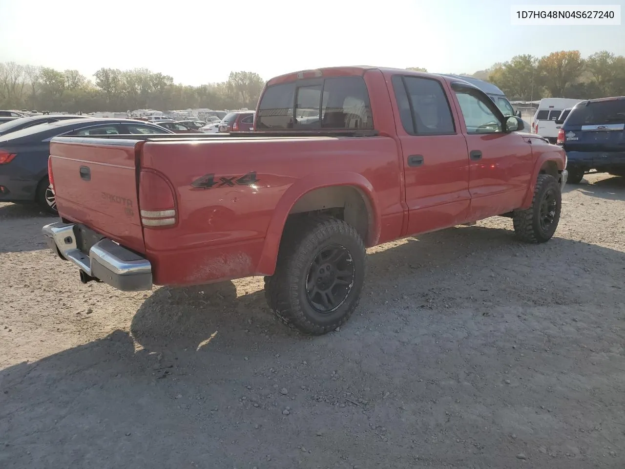 2004 Dodge Dakota Quad Slt VIN: 1D7HG48N04S627240 Lot: 75443294