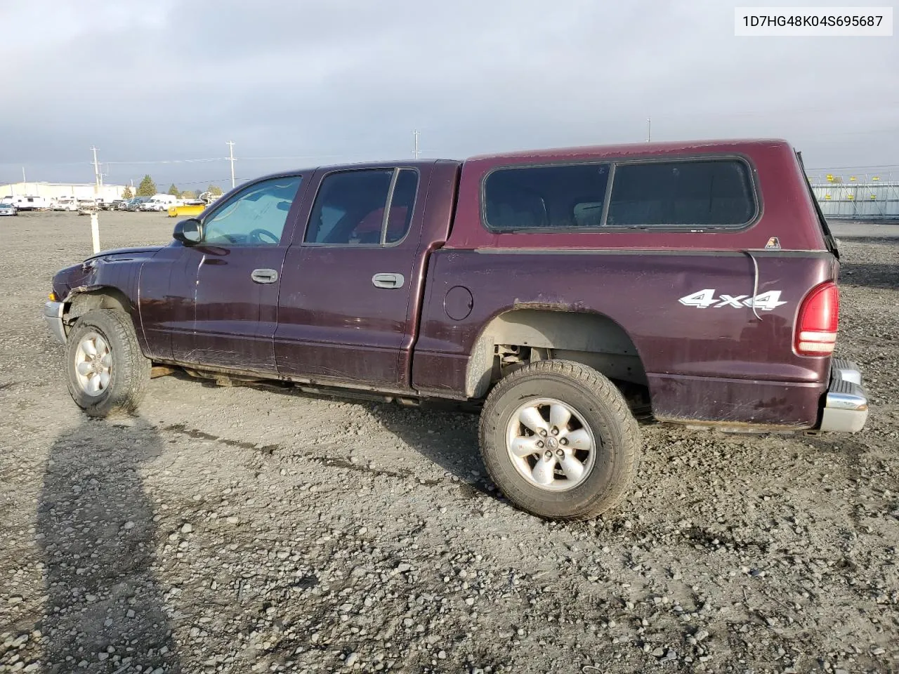 2004 Dodge Dakota Quad Slt VIN: 1D7HG48K04S695687 Lot: 76796454