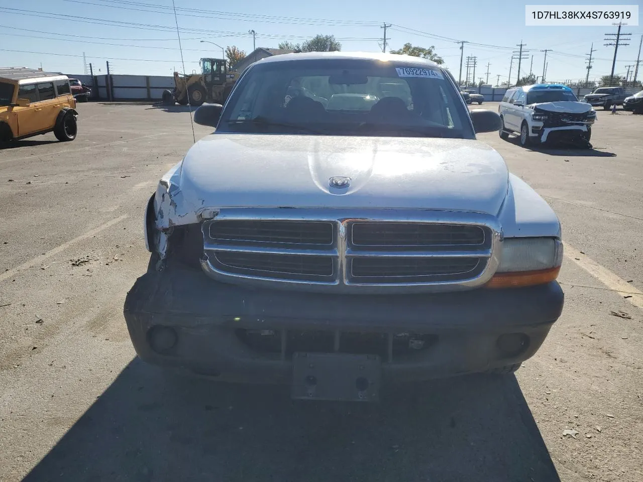 2004 Dodge Dakota Quad Sport VIN: 1D7HL38KX4S763919 Lot: 76922974