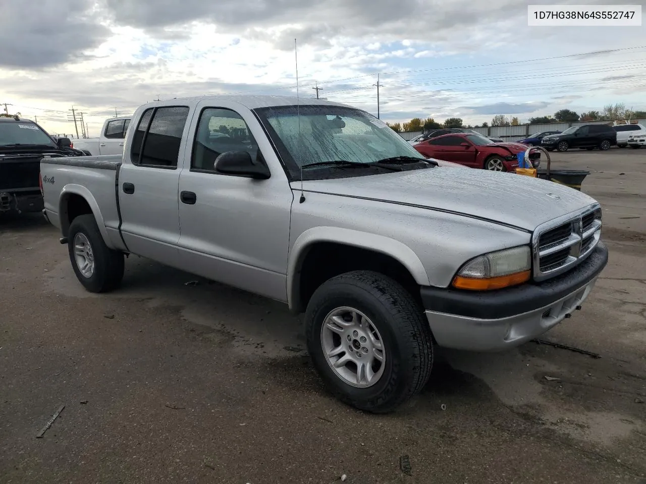 2004 Dodge Dakota Quad Sport VIN: 1D7HG38N64S552747 Lot: 77761074