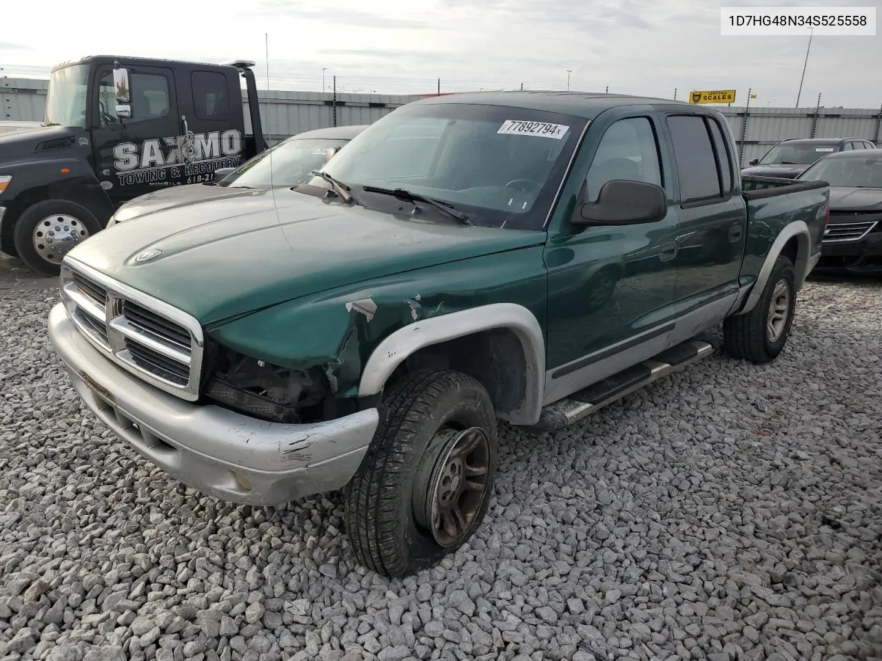 2004 Dodge Dakota Quad Slt VIN: 1D7HG48N34S525558 Lot: 77892794