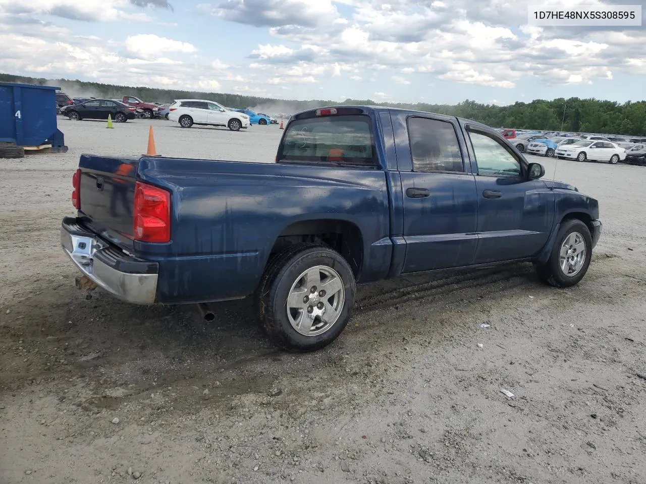 2005 Dodge Dakota Quad Slt VIN: 1D7HE48NX5S308595 Lot: 56713434