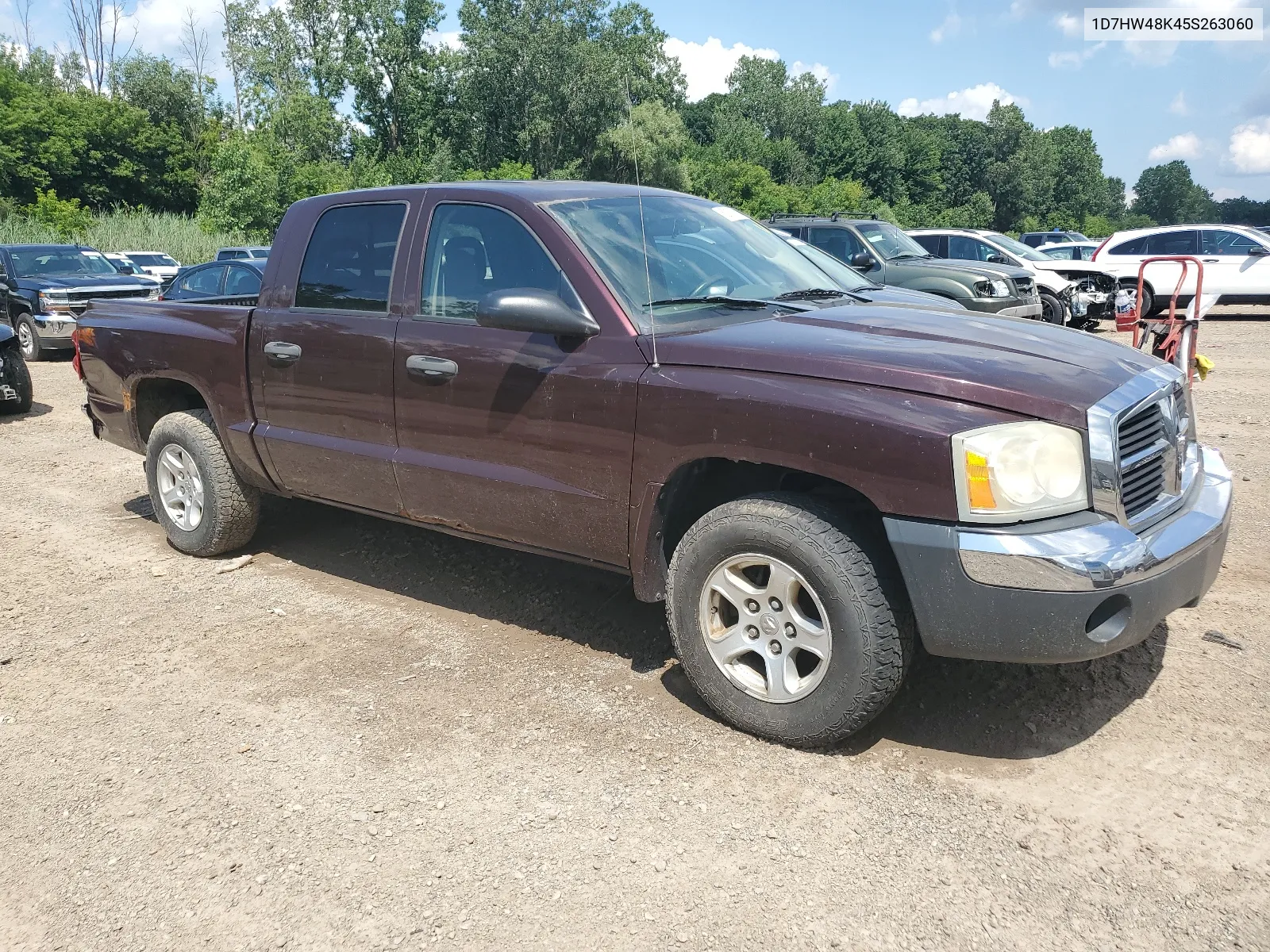 2005 Dodge Dakota Quad Slt VIN: 1D7HW48K45S263060 Lot: 62115274