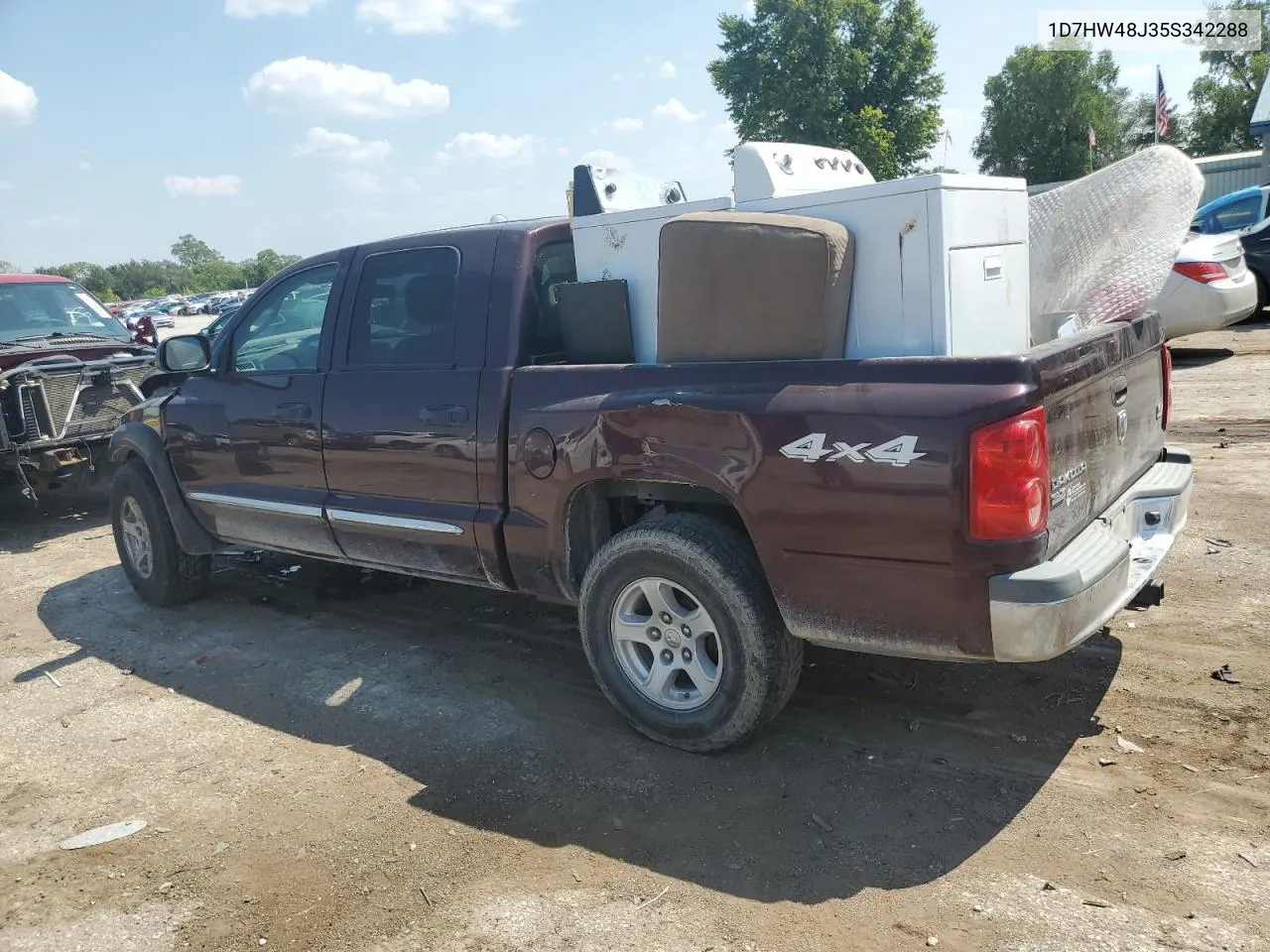 2005 Dodge Dakota Quad Slt VIN: 1D7HW48J35S342288 Lot: 69223294