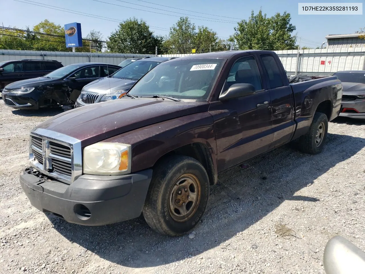 2005 Dodge Dakota St VIN: 1D7HE22K35S281193 Lot: 70900344