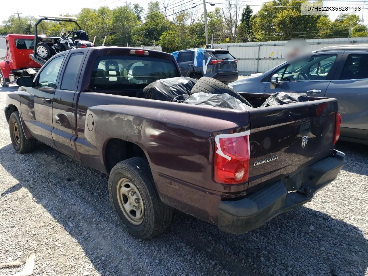 2005 Dodge Dakota St VIN: 1D7HE22K35S281193 Lot: 70900344