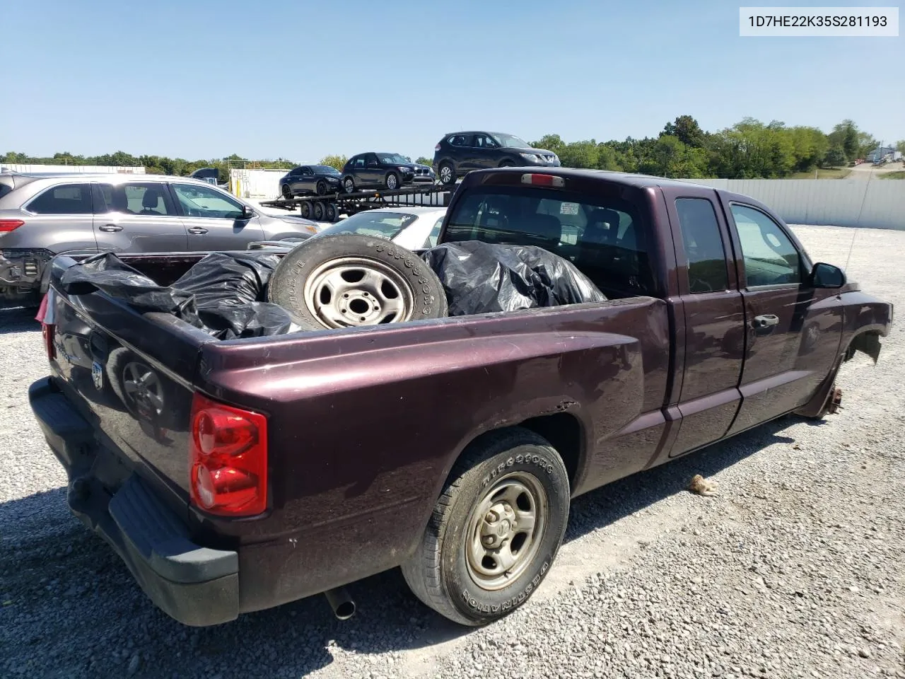 2005 Dodge Dakota St VIN: 1D7HE22K35S281193 Lot: 70900344