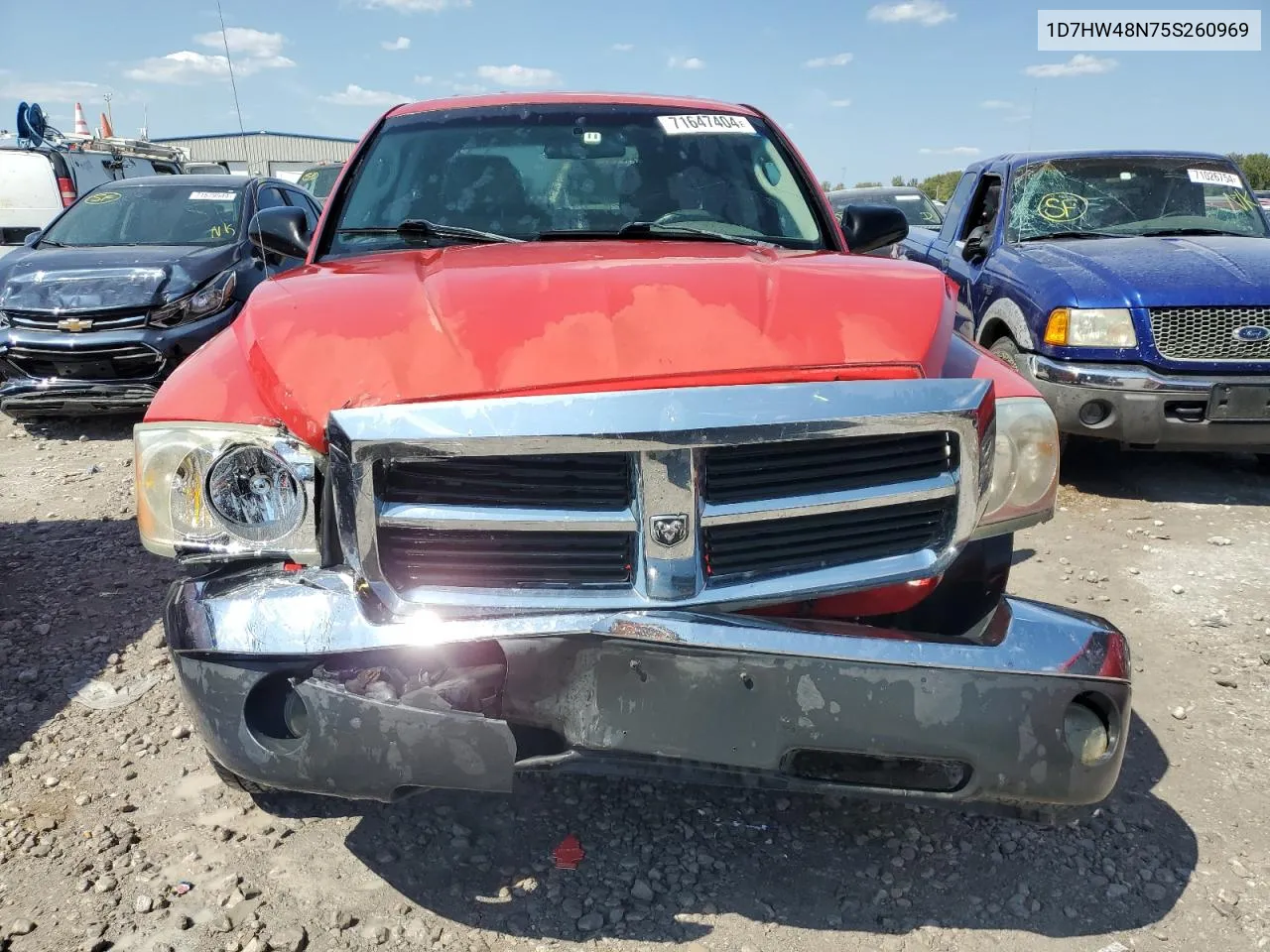 2005 Dodge Dakota Quad Slt VIN: 1D7HW48N75S260969 Lot: 71647404