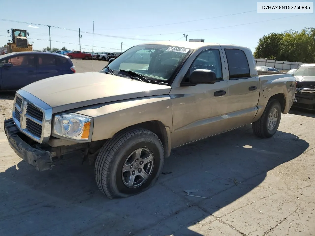 2005 Dodge Dakota Quad Slt VIN: 1D7HW48N15S260885 Lot: 71652084