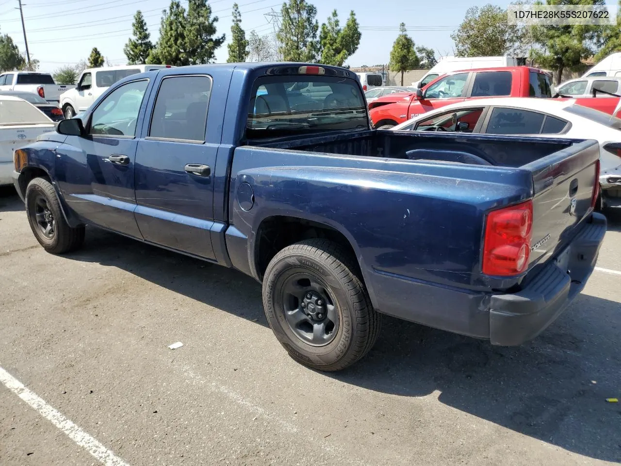 2005 Dodge Dakota Quad VIN: 1D7HE28K55S207622 Lot: 72201084