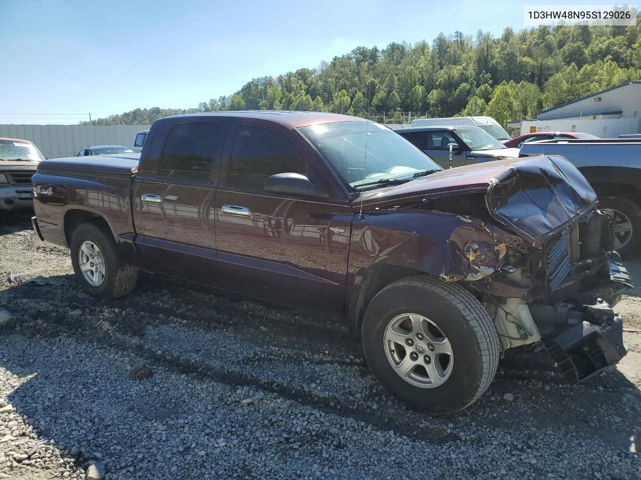 2005 Dodge Dakota Quad Slt VIN: 1D3HW48N95S129026 Lot: 74182814