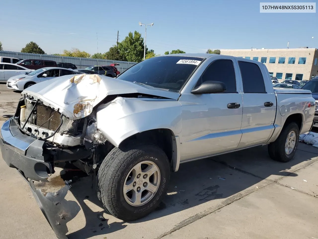 2005 Dodge Dakota Quad Slt VIN: 1D7HW48NX5S305113 Lot: 74561894