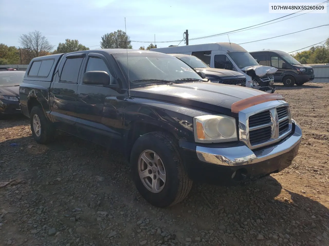 2005 Dodge Dakota Quad Slt VIN: 1D7HW48NX5S260609 Lot: 75683454