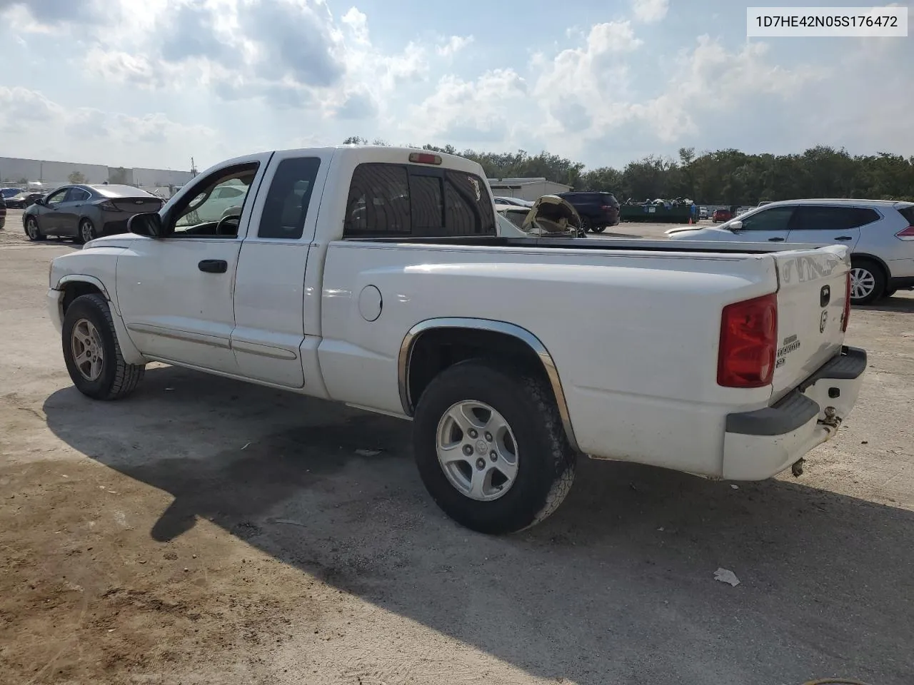 2005 Dodge Dakota Slt VIN: 1D7HE42N05S176472 Lot: 76042424