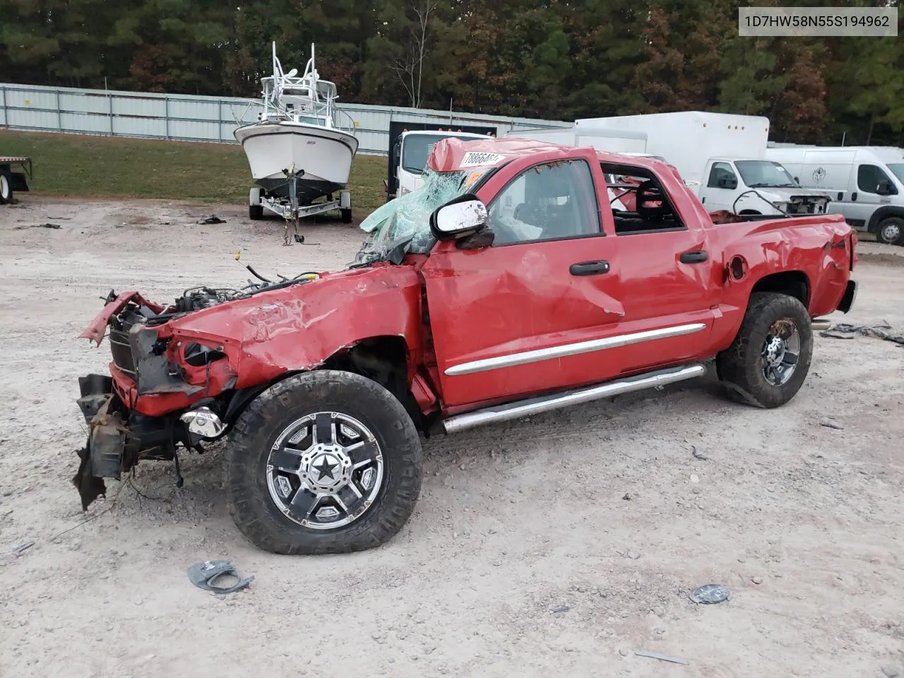 2005 Dodge Dakota Quad Laramie VIN: 1D7HW58N55S194962 Lot: 78866464