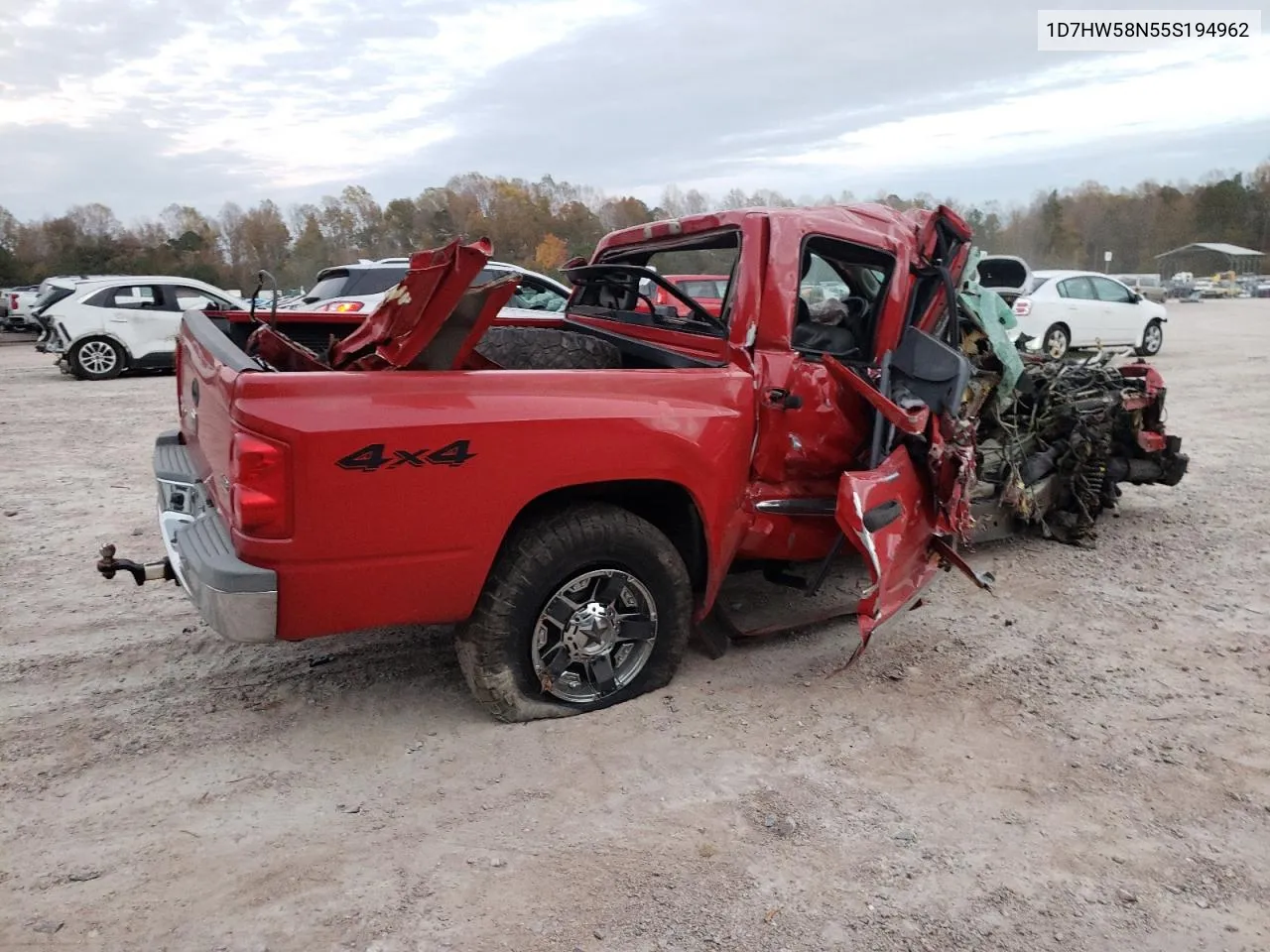 2005 Dodge Dakota Quad Laramie VIN: 1D7HW58N55S194962 Lot: 78866464