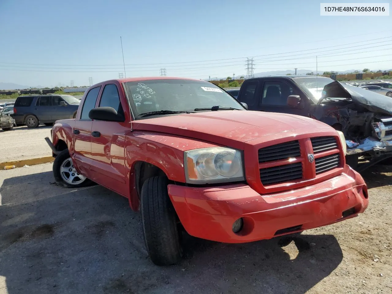 2006 Dodge Dakota Quad Slt VIN: 1D7HE48N76S634016 Lot: 54238774