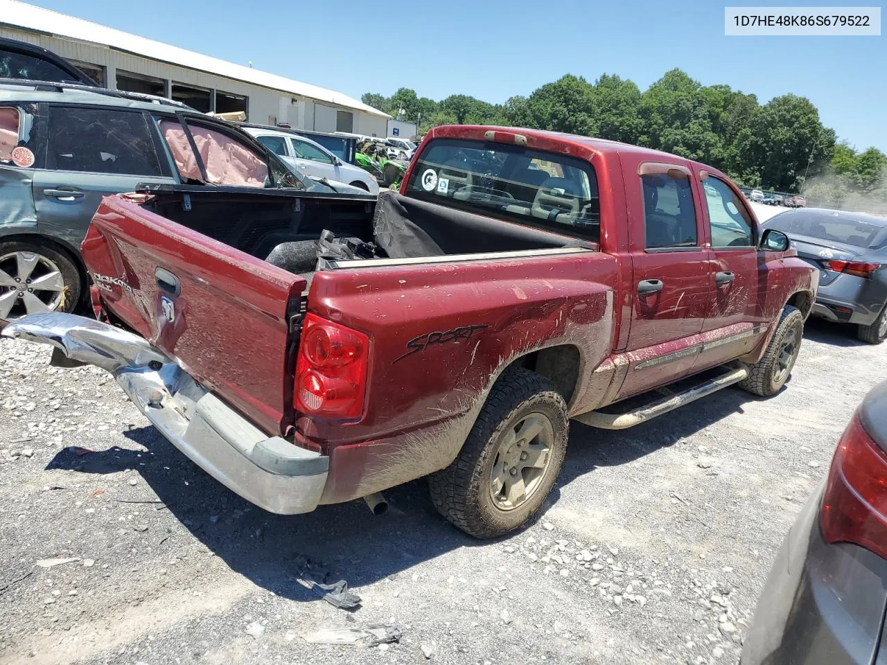 2006 Dodge Dakota Quad Slt VIN: 1D7HE48K86S679522 Lot: 60265454