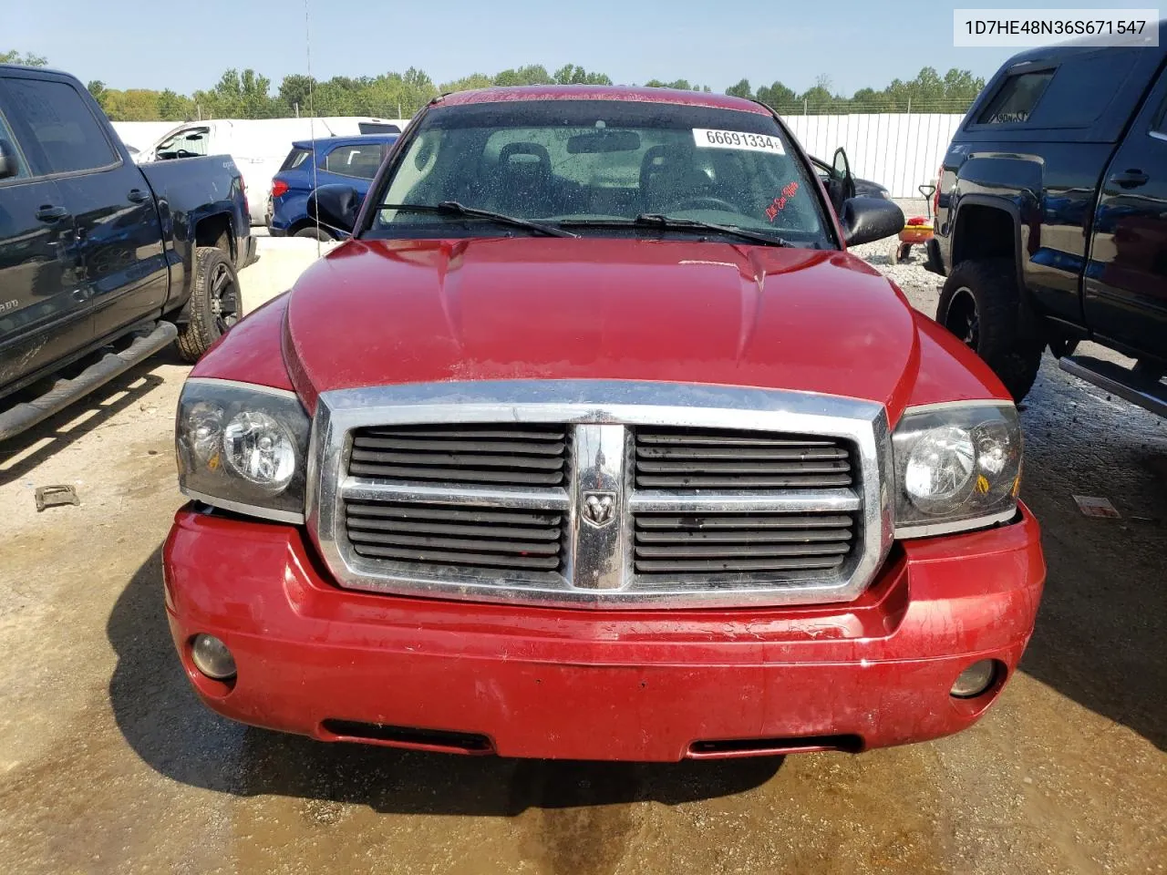 2006 Dodge Dakota Quad Slt VIN: 1D7HE48N36S671547 Lot: 66691334