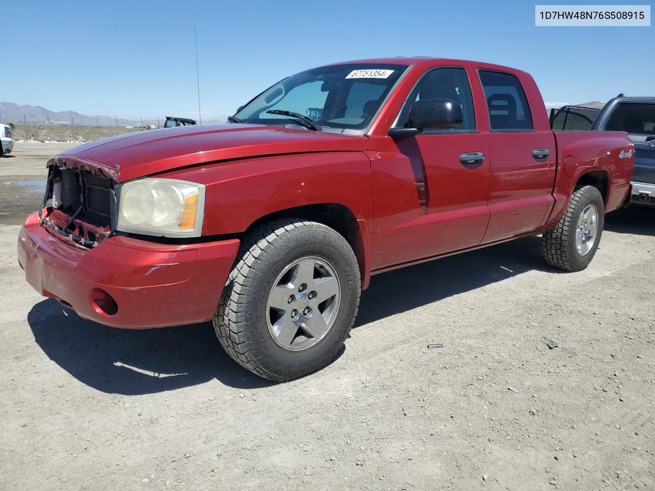 2006 Dodge Dakota Quad Slt VIN: 1D7HW48N76S508915 Lot: 67751354