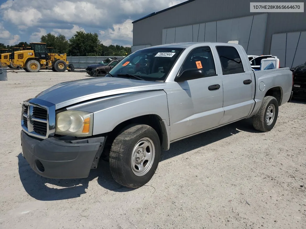 2006 Dodge Dakota Quad VIN: 1D7HE28K86S664670 Lot: 73632344