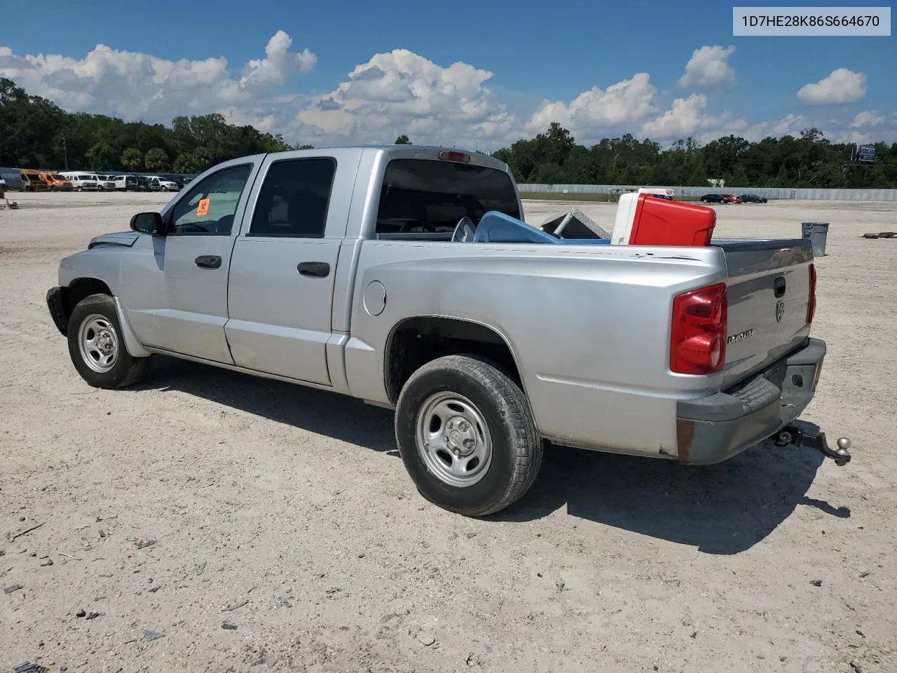 2006 Dodge Dakota Quad VIN: 1D7HE28K86S664670 Lot: 73632344