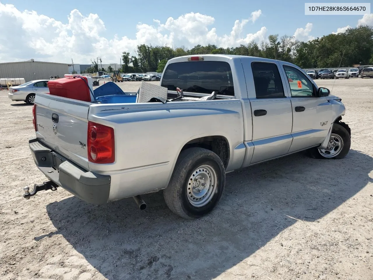 2006 Dodge Dakota Quad VIN: 1D7HE28K86S664670 Lot: 73632344