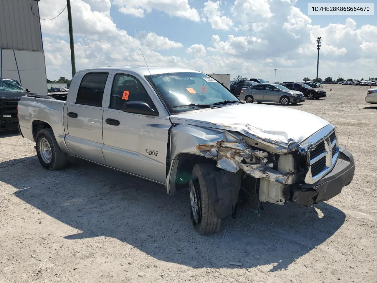 2006 Dodge Dakota Quad VIN: 1D7HE28K86S664670 Lot: 73632344