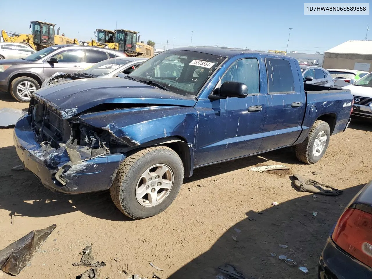 2006 Dodge Dakota Quad Slt VIN: 1D7HW48N06S589868 Lot: 73673364