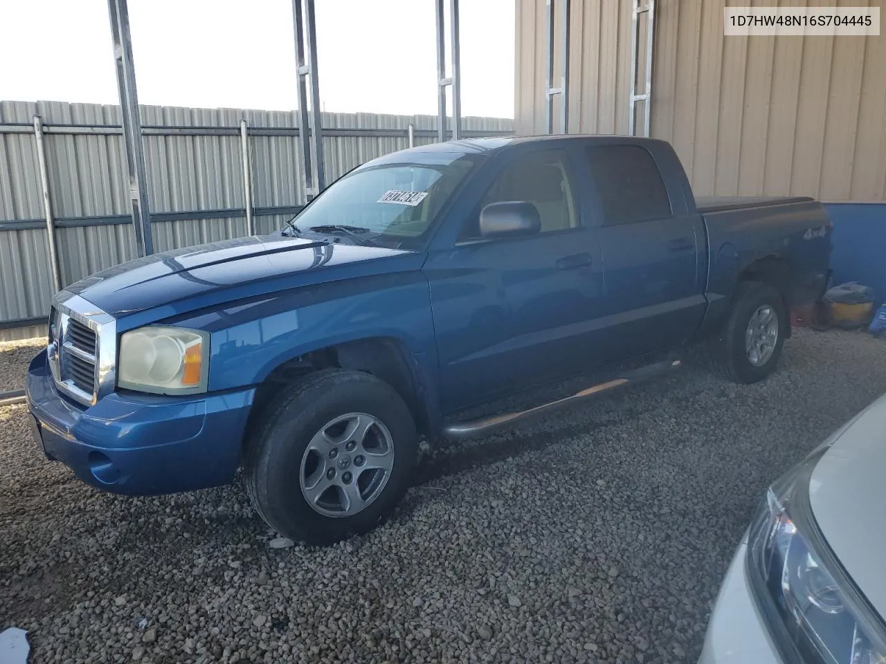 2006 Dodge Dakota Quad Slt VIN: 1D7HW48N16S704445 Lot: 73714614