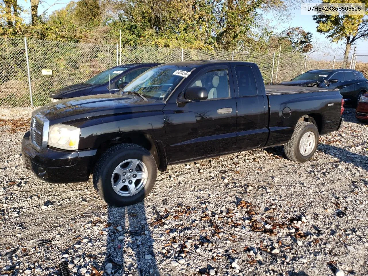 2006 Dodge Dakota Slt VIN: 1D7HE42K86S505605 Lot: 76208564