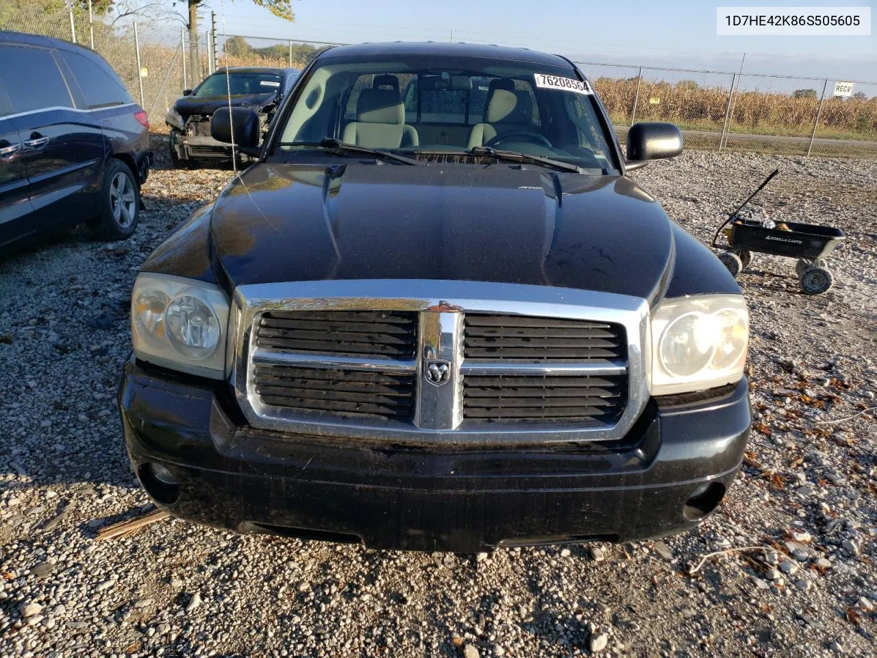 2006 Dodge Dakota Slt VIN: 1D7HE42K86S505605 Lot: 76208564