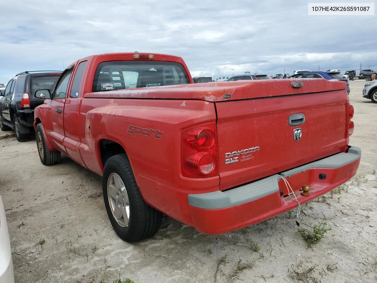 2006 Dodge Dakota Slt VIN: 1D7HE42K26S591087 Lot: 77092824