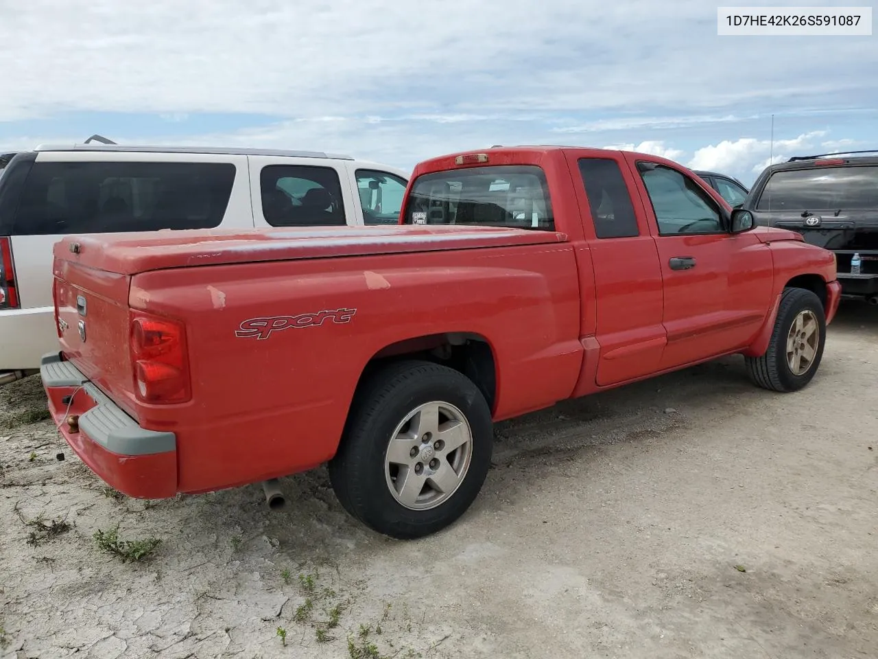 2006 Dodge Dakota Slt VIN: 1D7HE42K26S591087 Lot: 77092824