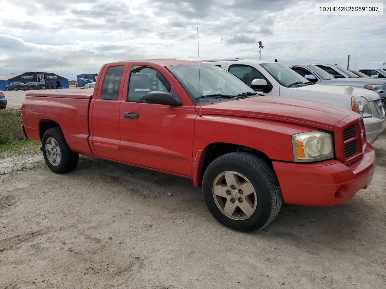 2006 Dodge Dakota Slt VIN: 1D7HE42K26S591087 Lot: 77092824