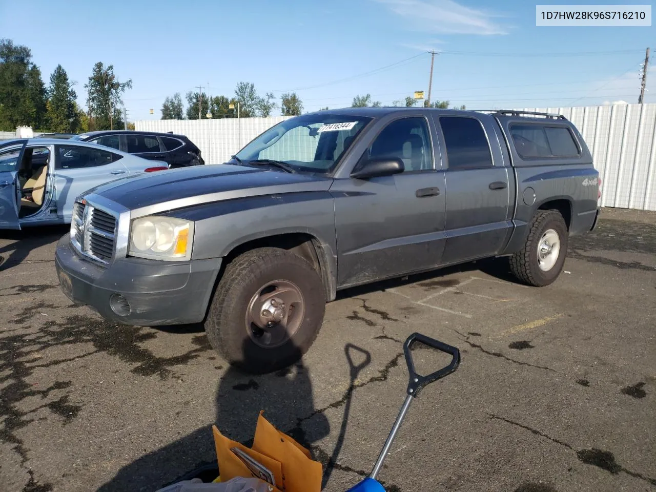 2006 Dodge Dakota Quad VIN: 1D7HW28K96S716210 Lot: 77416344