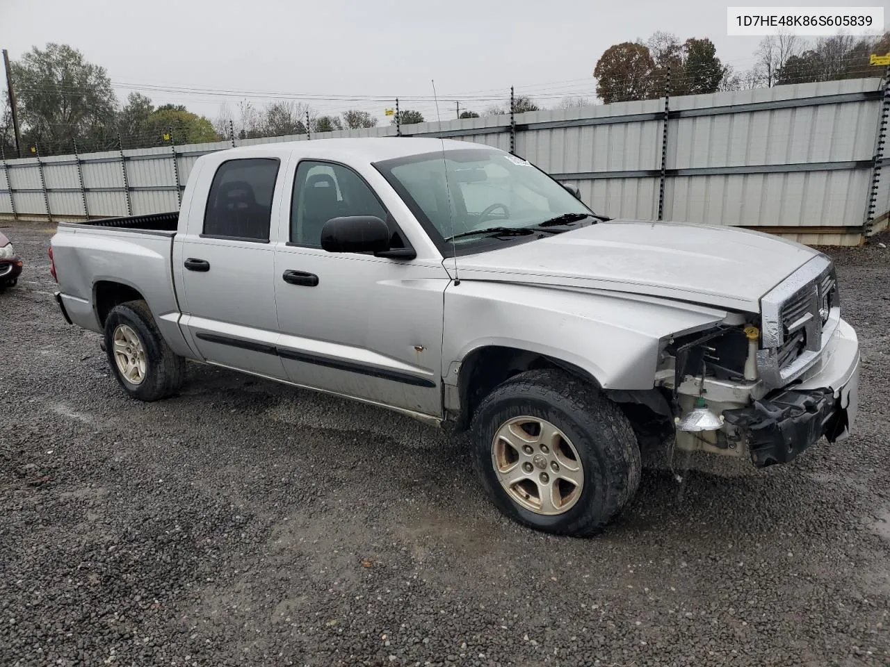 2006 Dodge Dakota Quad Slt VIN: 1D7HE48K86S605839 Lot: 78135534