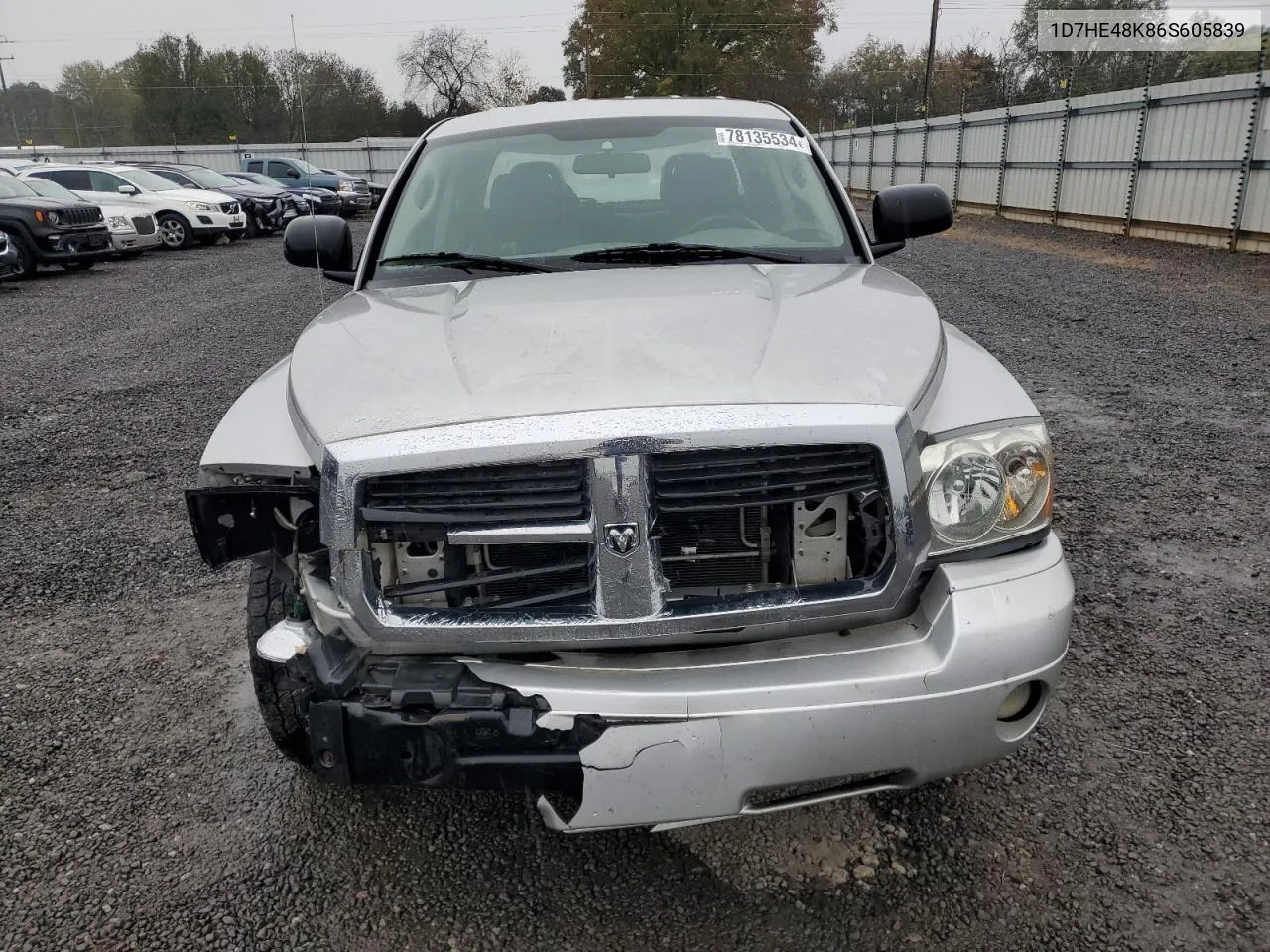 2006 Dodge Dakota Quad Slt VIN: 1D7HE48K86S605839 Lot: 78135534