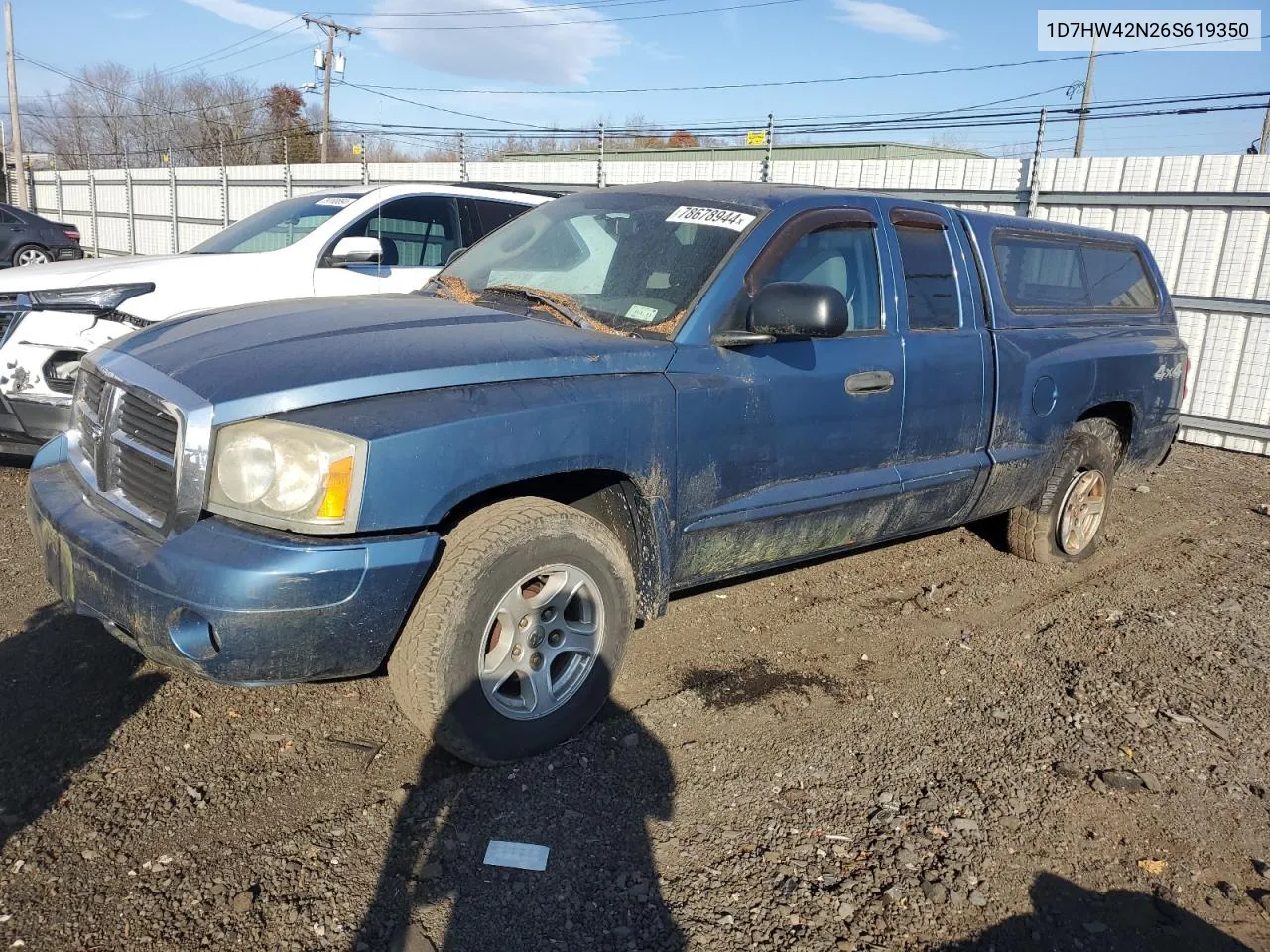 2006 Dodge Dakota Slt VIN: 1D7HW42N26S619350 Lot: 78678944