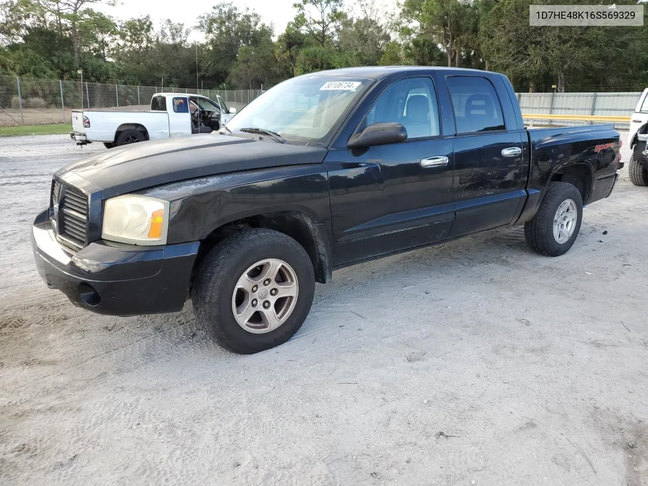 2006 Dodge Dakota Quad Slt VIN: 1D7HE48K16S569329 Lot: 80106734