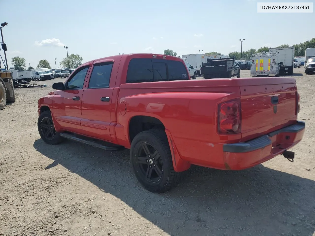 1D7HW48KX7S137451 2007 Dodge Dakota Quad Slt