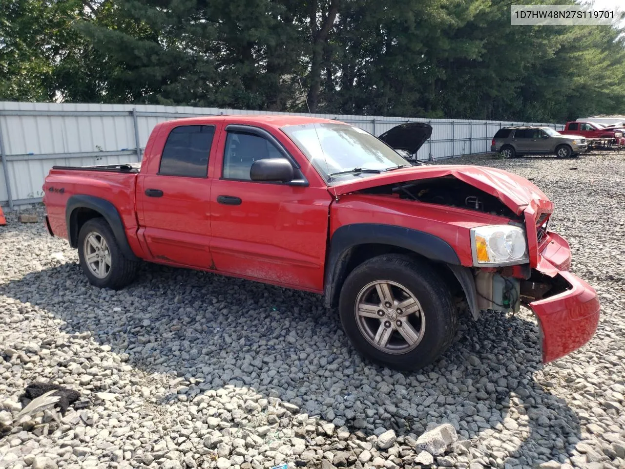 2007 Dodge Dakota Quad Slt VIN: 1D7HW48N27S119701 Lot: 66952234