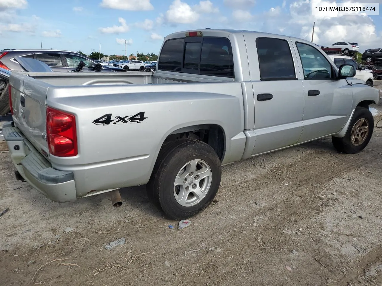 2007 Dodge Dakota Quad Slt VIN: 1D7HW48J57S118474 Lot: 69220394