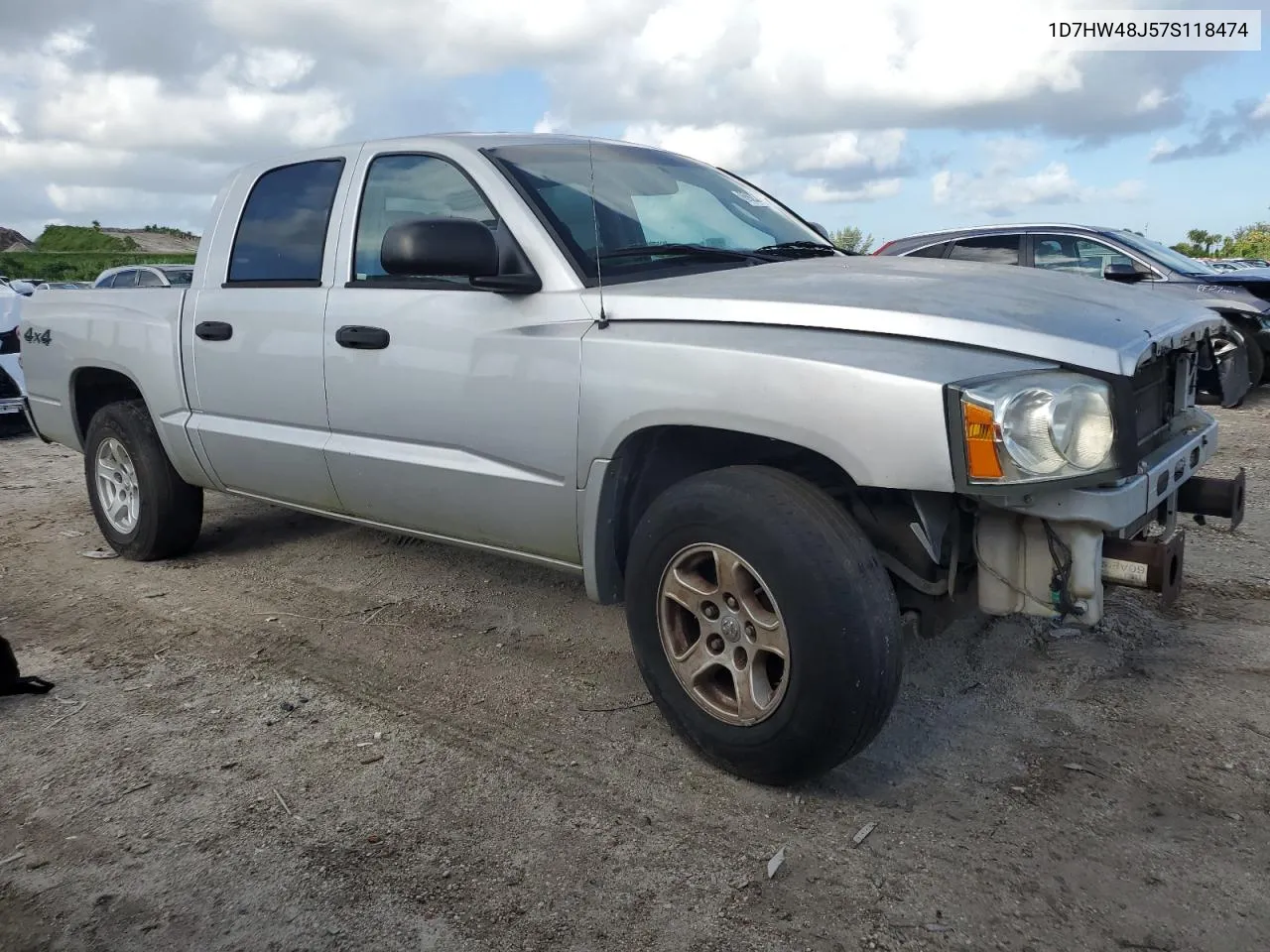 2007 Dodge Dakota Quad Slt VIN: 1D7HW48J57S118474 Lot: 69220394