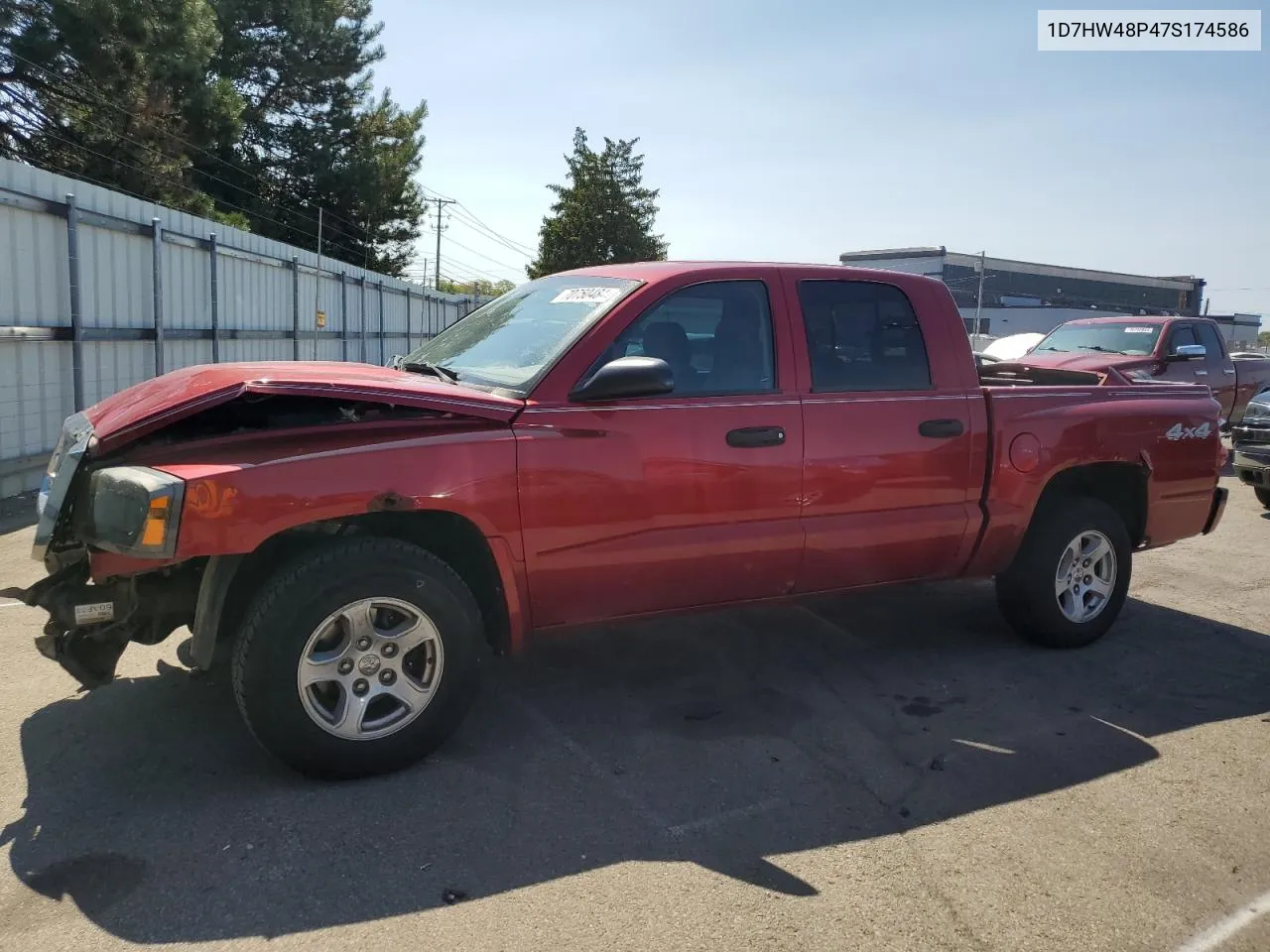 2007 Dodge Dakota Quad Slt VIN: 1D7HW48P47S174586 Lot: 70750484