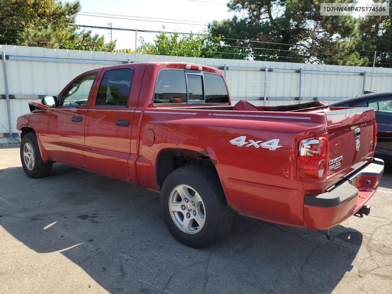 2007 Dodge Dakota Quad Slt VIN: 1D7HW48P47S174586 Lot: 70750484